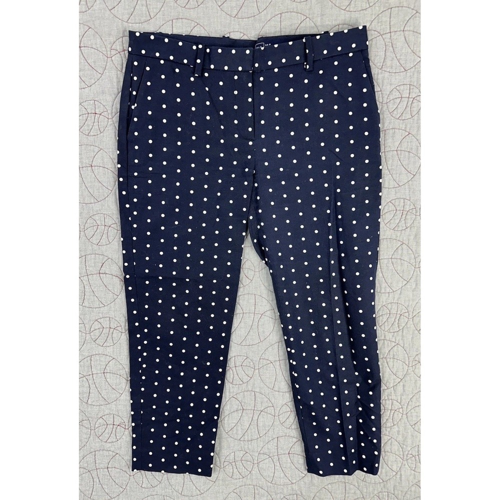 GAP Slim Crop Pants Navy Blue Polka Dot / Women's 4P